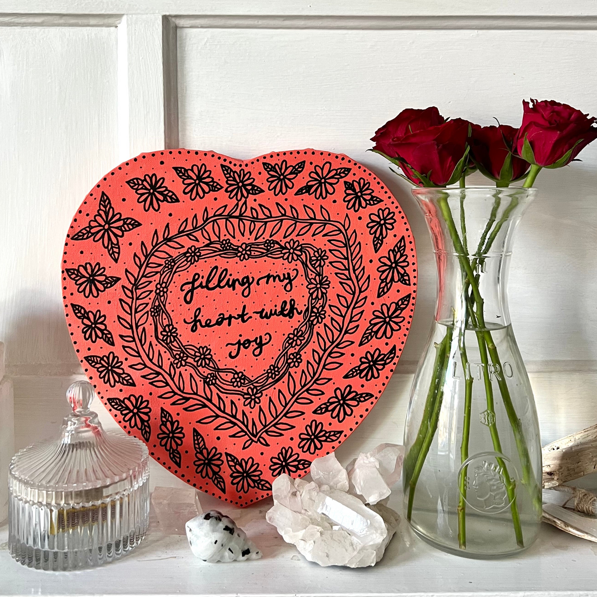 filling my heart with joy - heart canvas