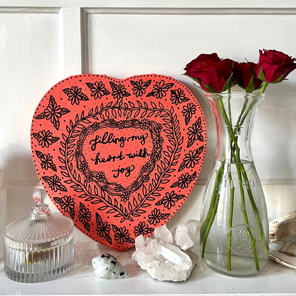 filling my heart with joy - heart canvas