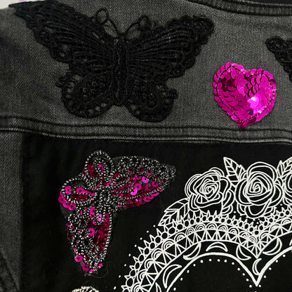 kind heart, fierce mind, brave spirit denim jacket