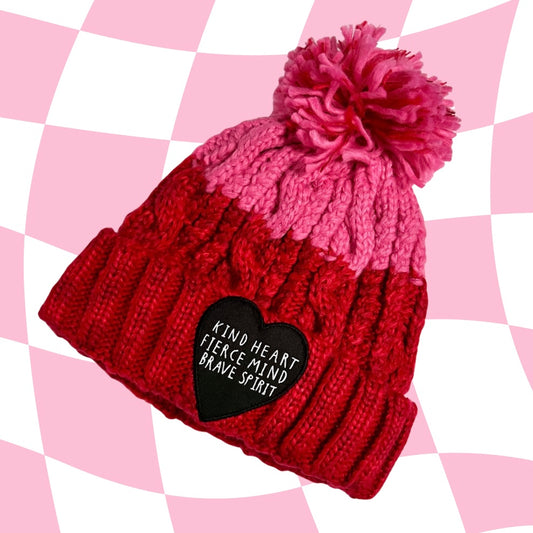 kind heart, fierce mind, brave spirit bobble hat