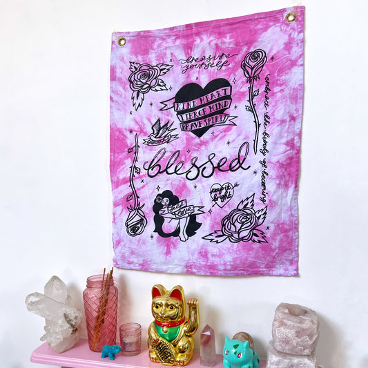 tattoo flash wall hanging - candy floss