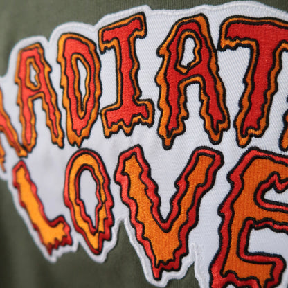 radiate love embroidered hoodie - khaki green