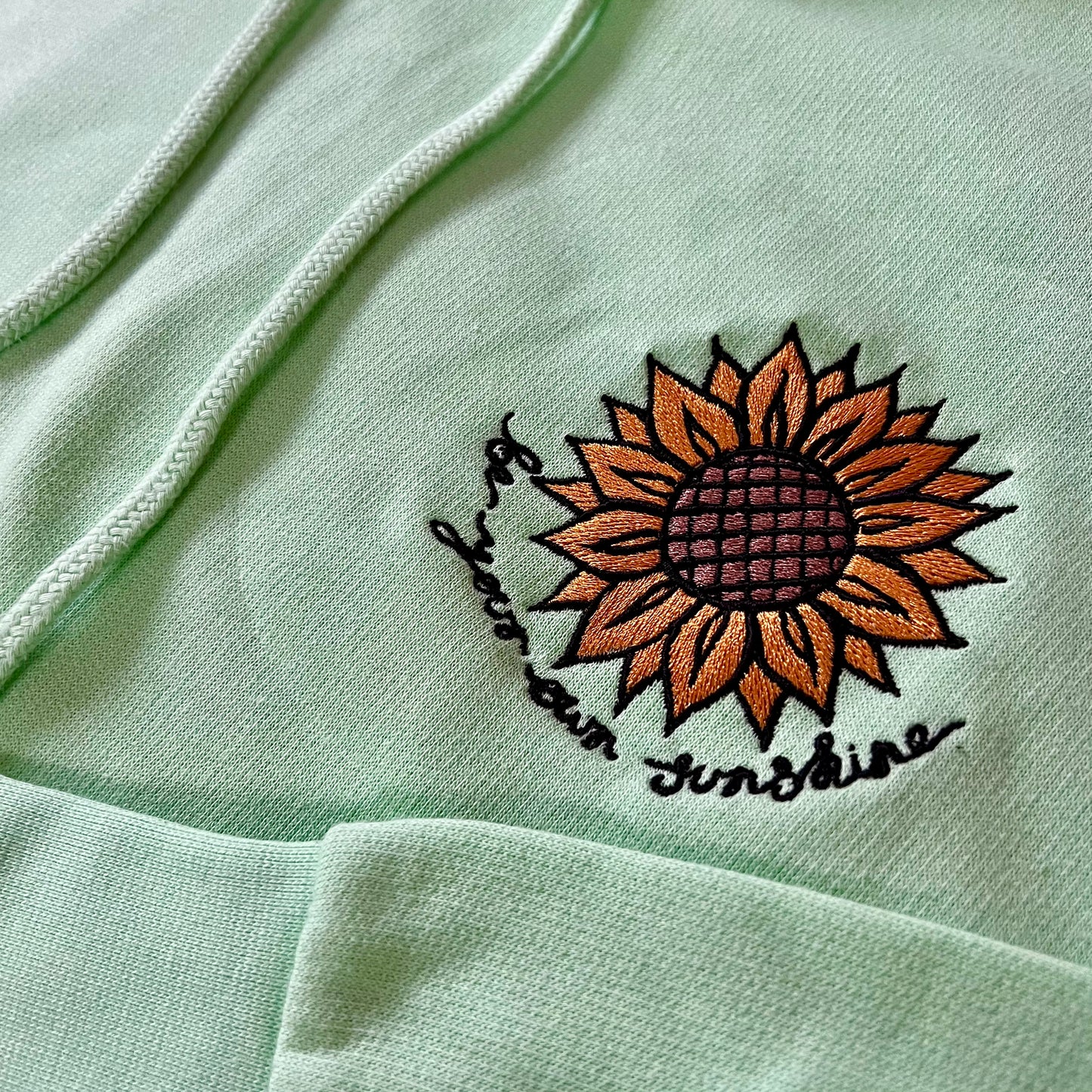 be your own sunshine embroidered pullover hoodie - mint