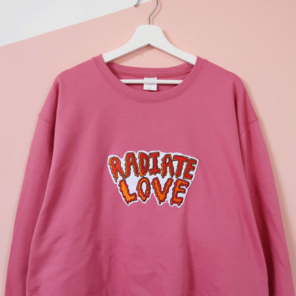 radiate love embroidered sweatshirt - deep pink