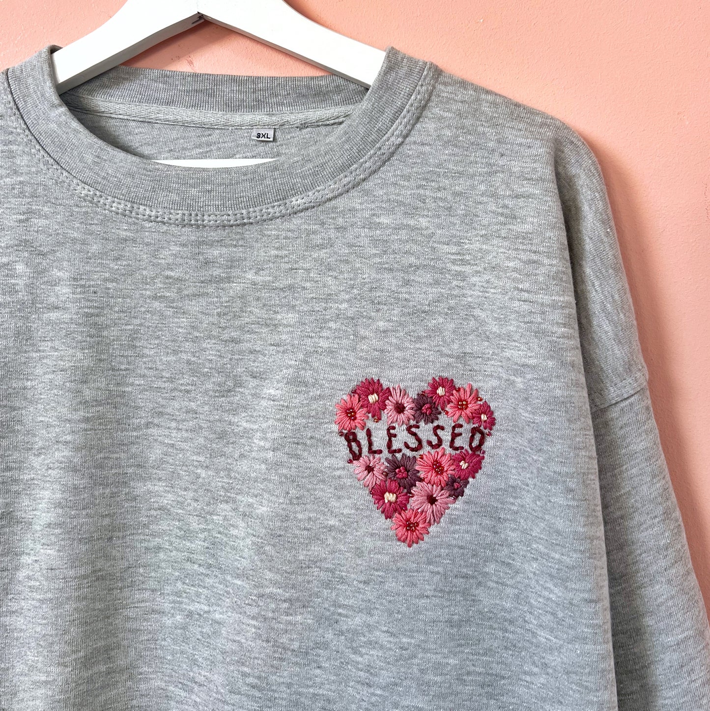 blessed hand-embroidered sweatshirt