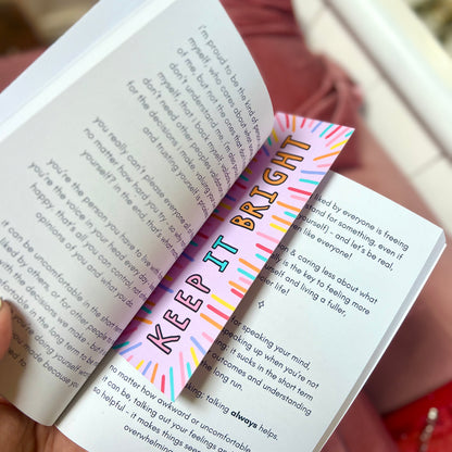 being kind is cool / keep it bright bookmark