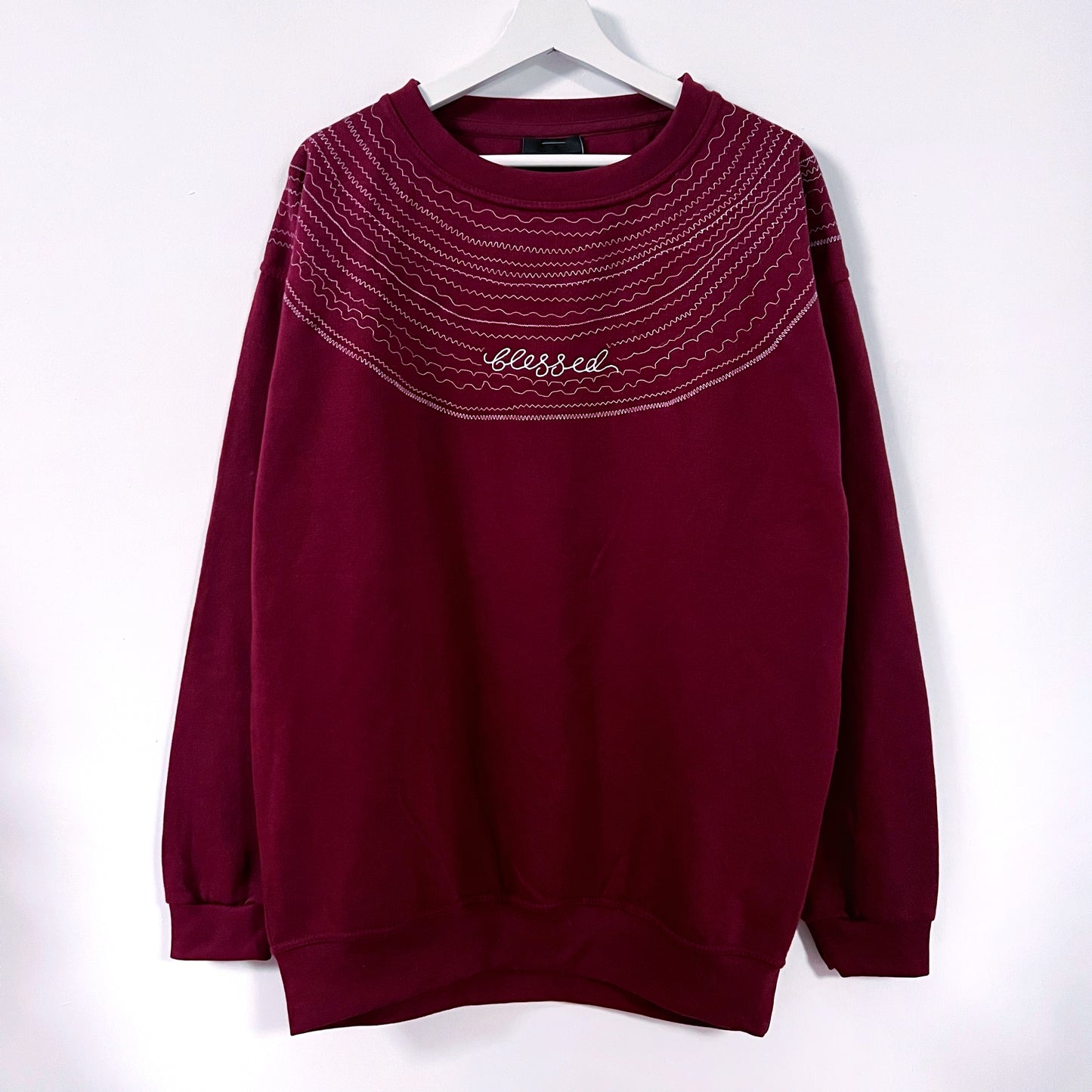 blessed embroidered sweatshirt - burgundy
