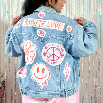 hippie heart denim jacket