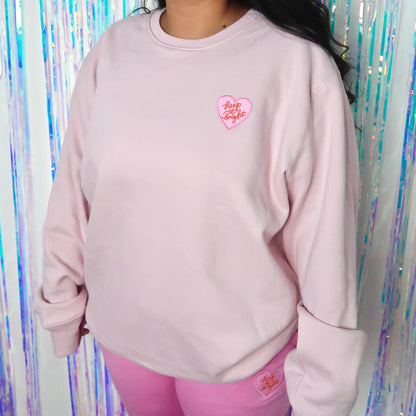 keep it bright embroidered sweatshirt - light pink