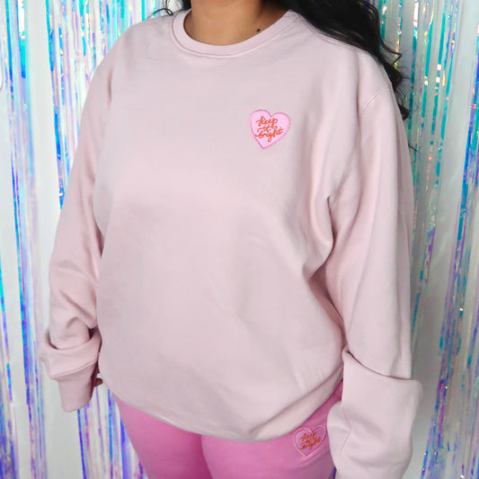 keep it bright embroidered sweatshirt - light pink