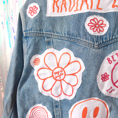 hippie heart denim jacket