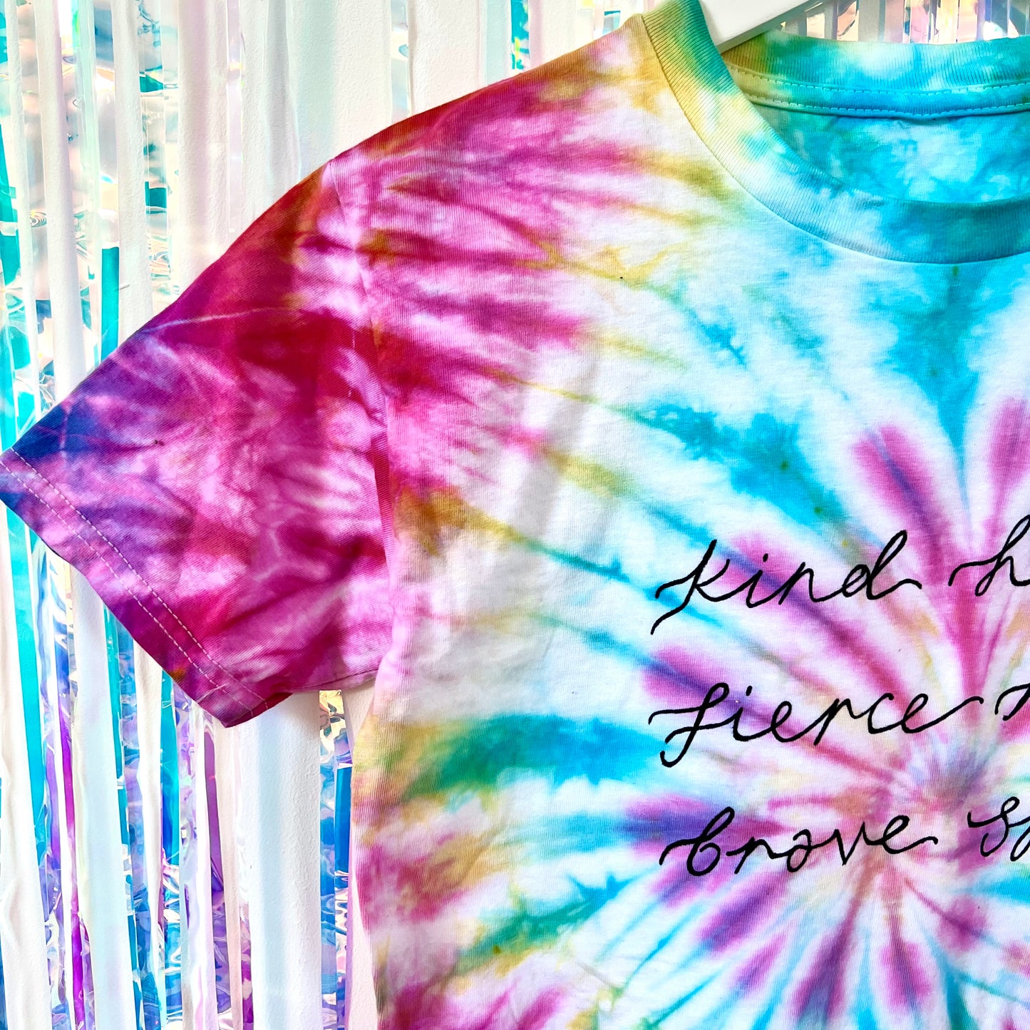 kind heart, fierce mind, brave spirit tie-dye t-shirt