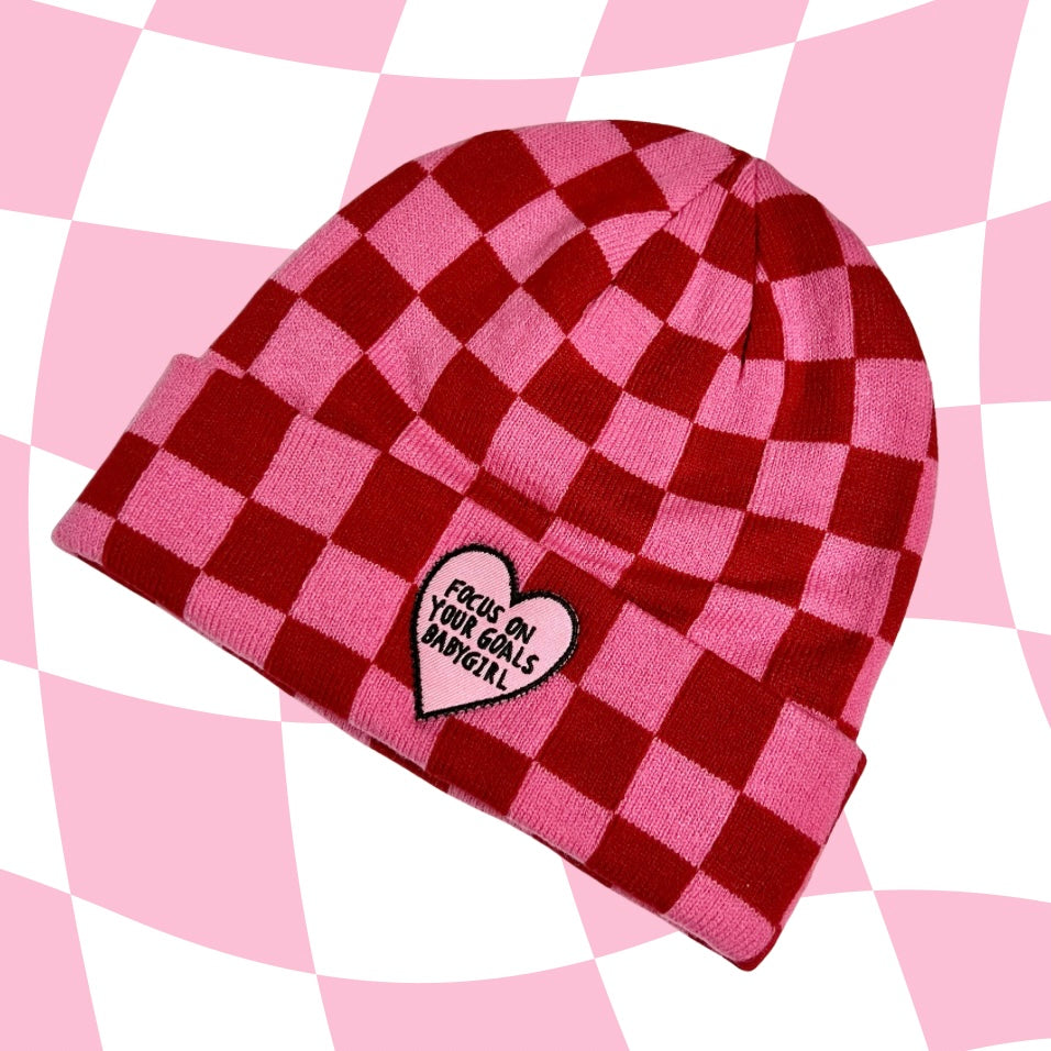 focus on your goals babygirl beanie