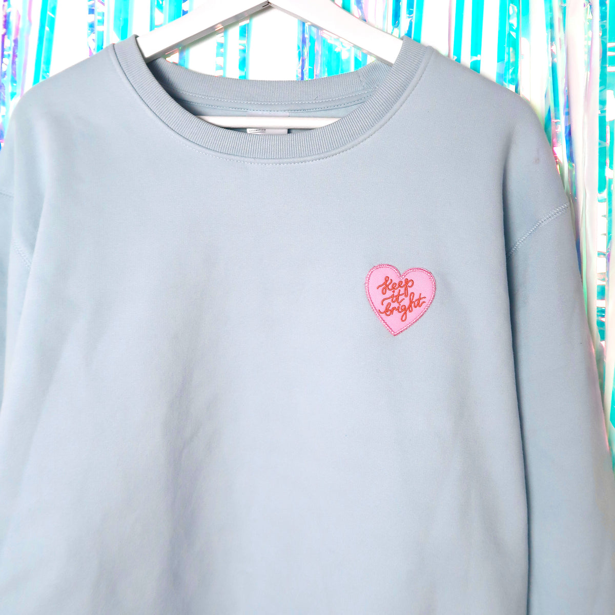 keep it bright embroidered sweatshirt - blue