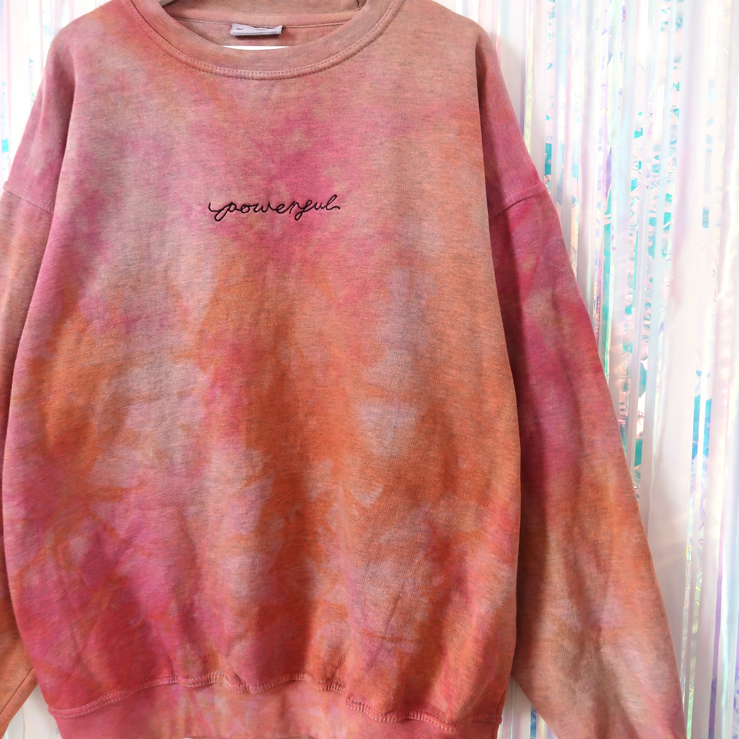 powerful embroidered sweatshirt - tie dye