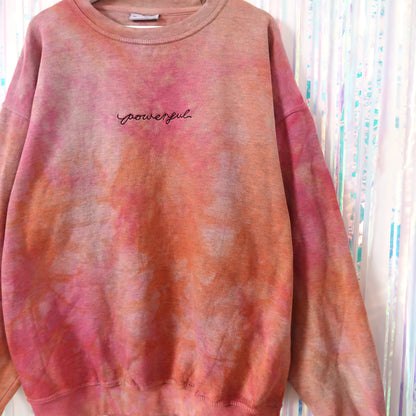 powerful embroidered sweatshirt - tie dye