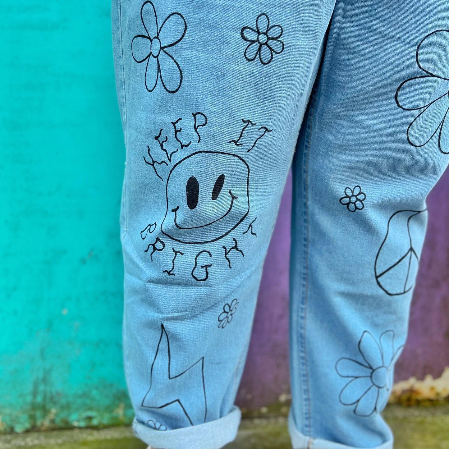 hippie heart mom jeans - plus size