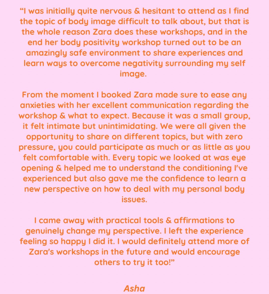 body positivity workshop | manchester | 12th september
