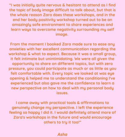 body positivity workshop | manchester | 12th september