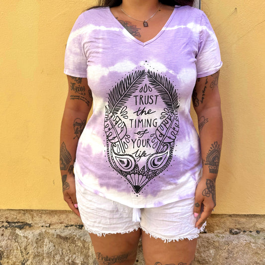 trust the timing of your life tie dye top