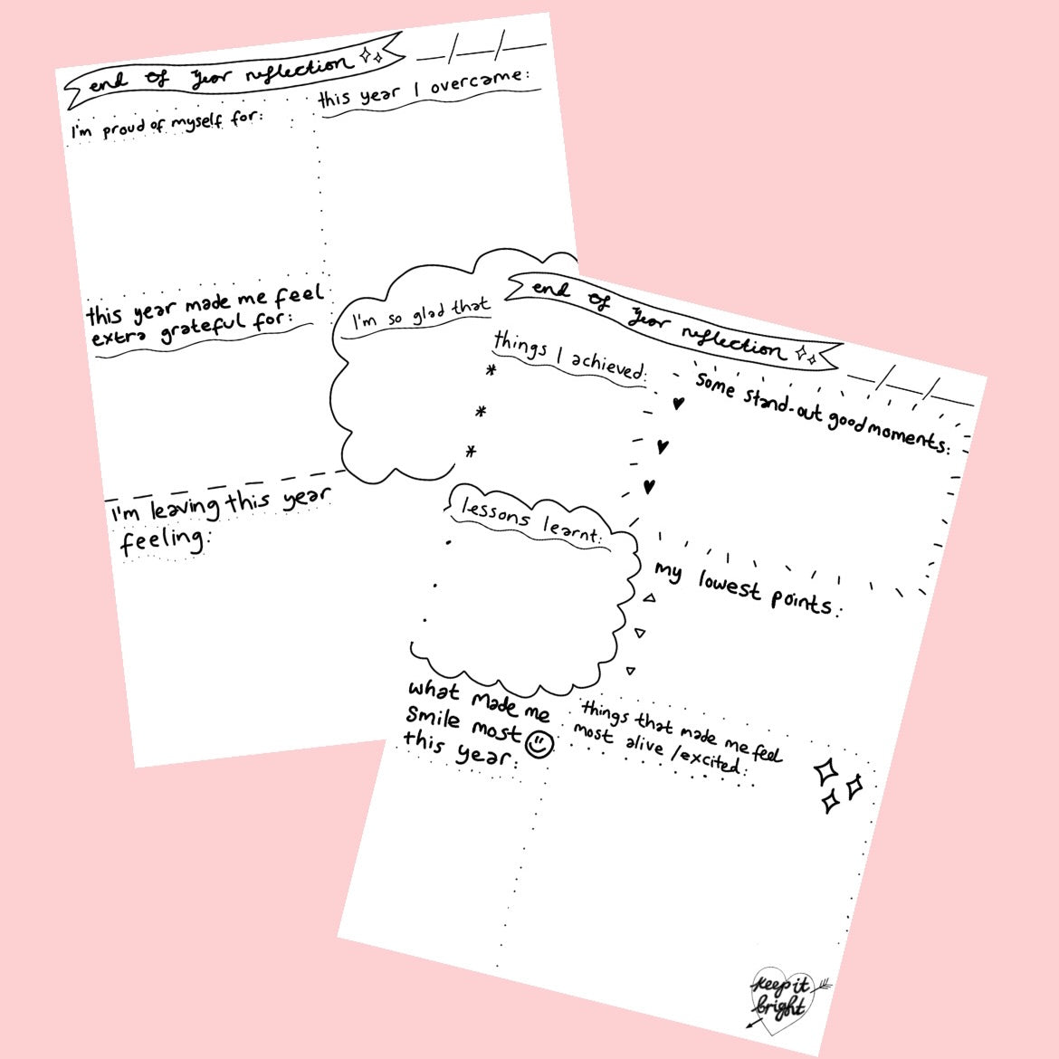 end of year reflection worksheets