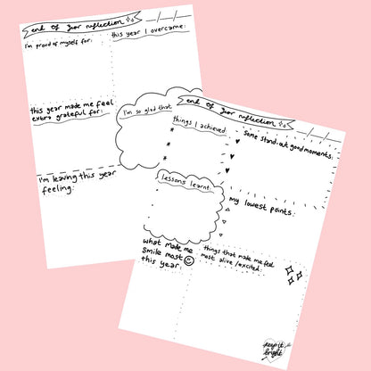 end of year reflection worksheets