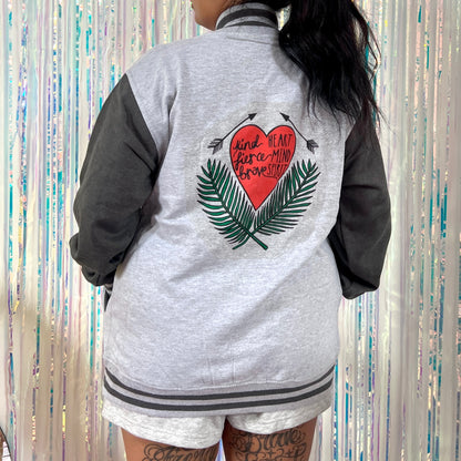 kind heart, fierce mind, brave spirit varsity jacket