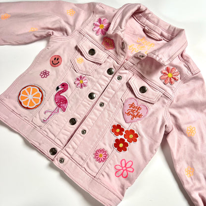 ‘flower power’ kids denim jacket
