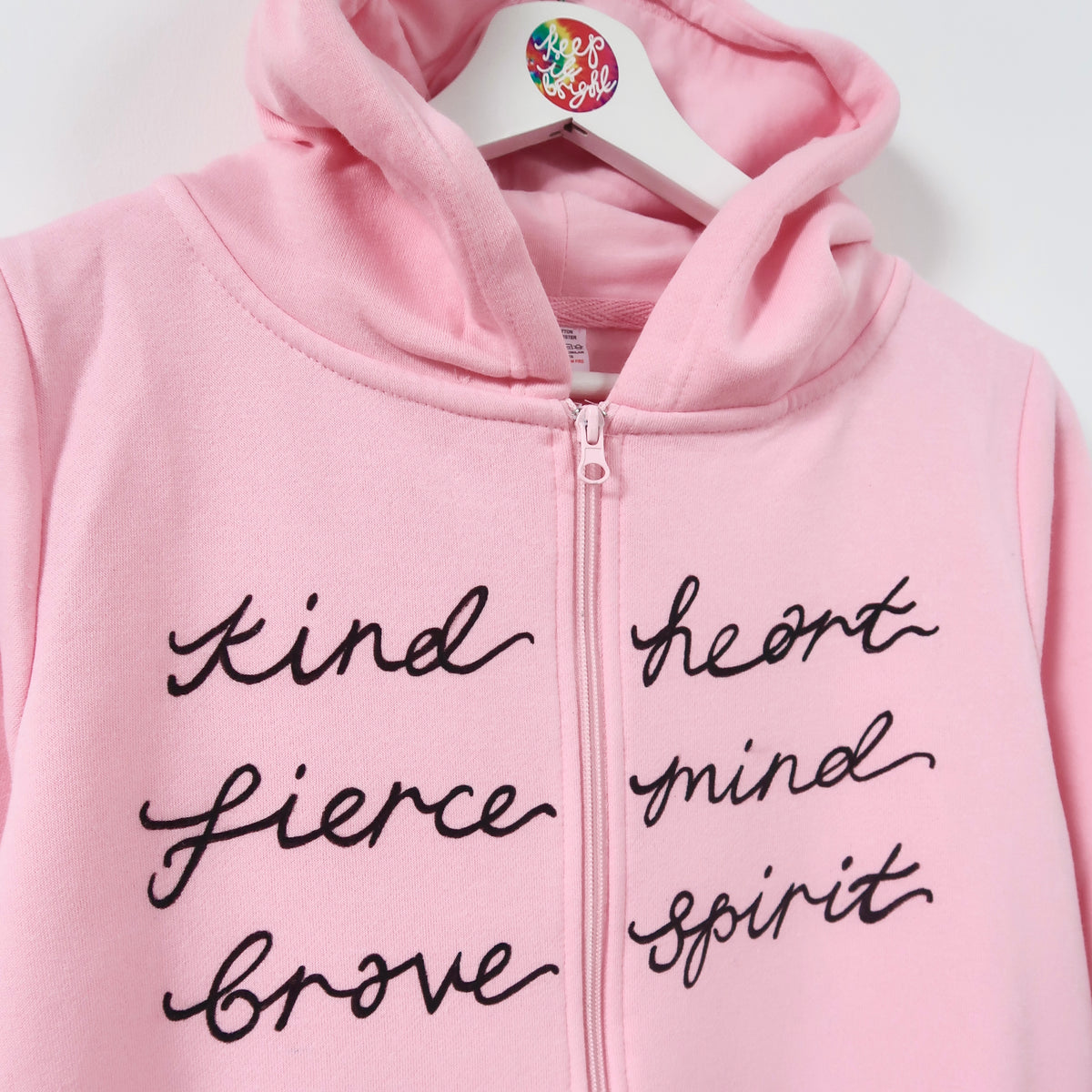 kind heart, fierce mind, brave spirit - kids onesie - pink