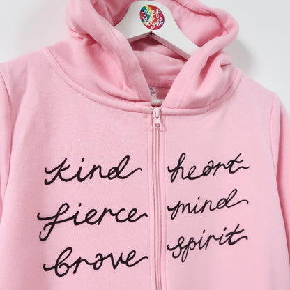 kind heart, fierce mind, brave spirit - kids onesie - pink