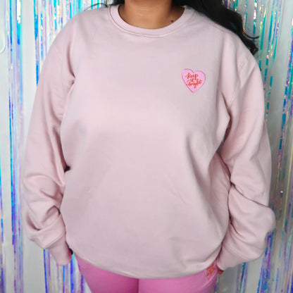keep it bright embroidered sweatshirt - light pink