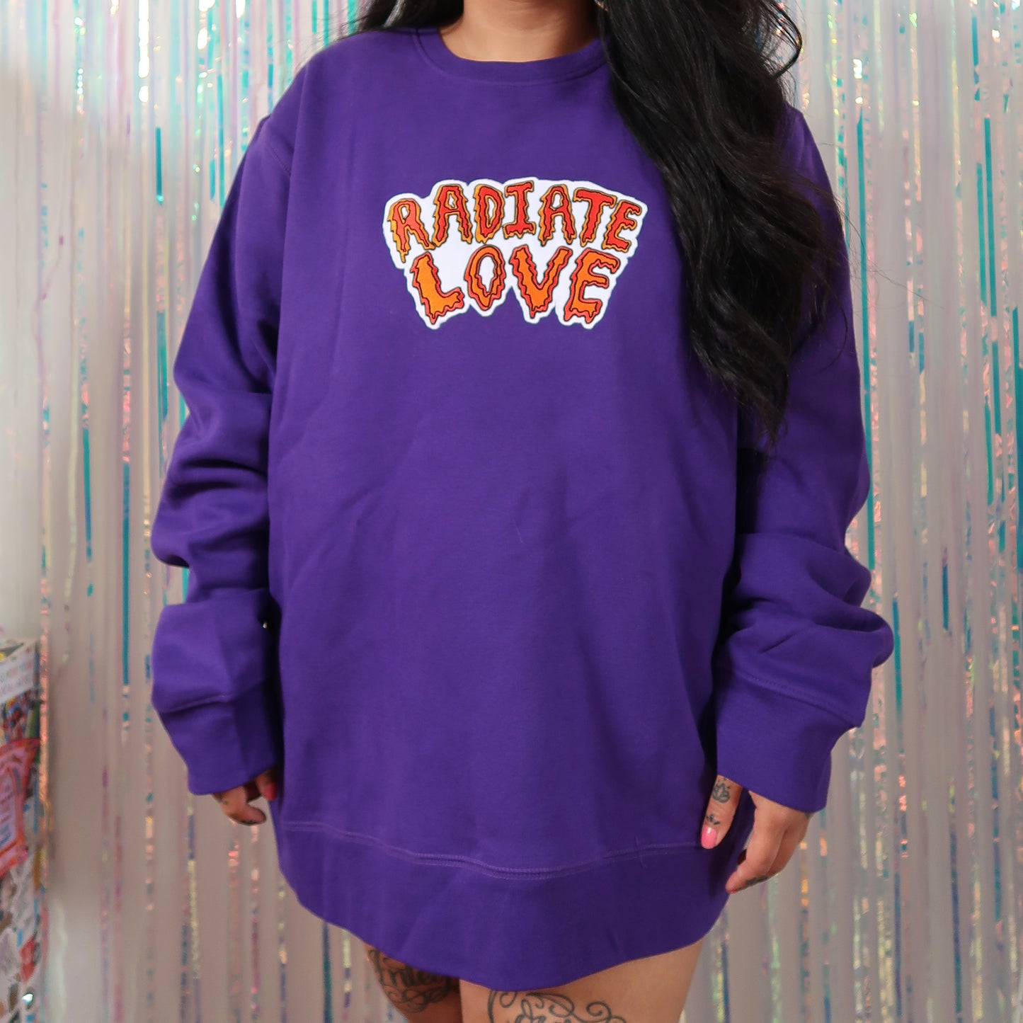 radiate love embroidered sweatshirt - purple