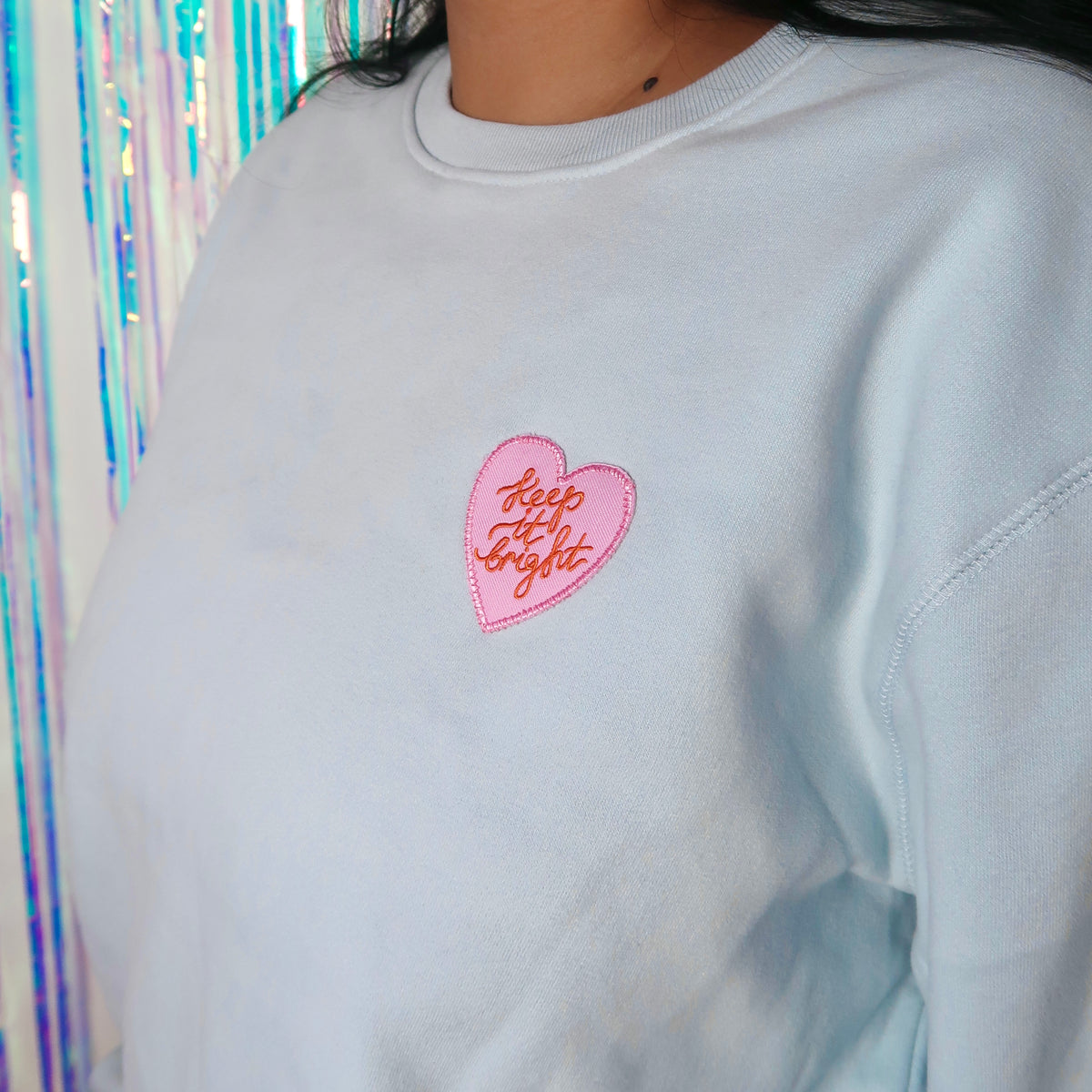 keep it bright embroidered sweatshirt - blue