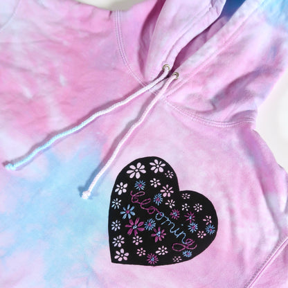 blooming tie dye hoodie
