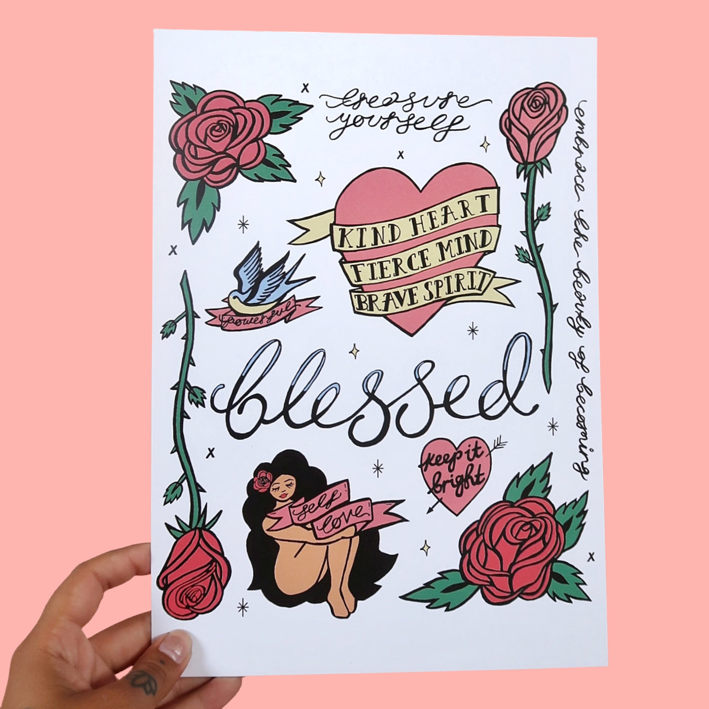 tattoo flash sheet - A4 print - white