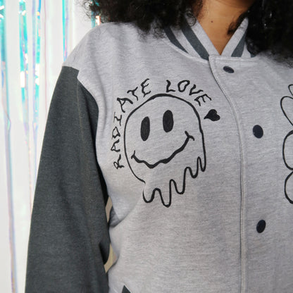 hippie heart varsity jacket