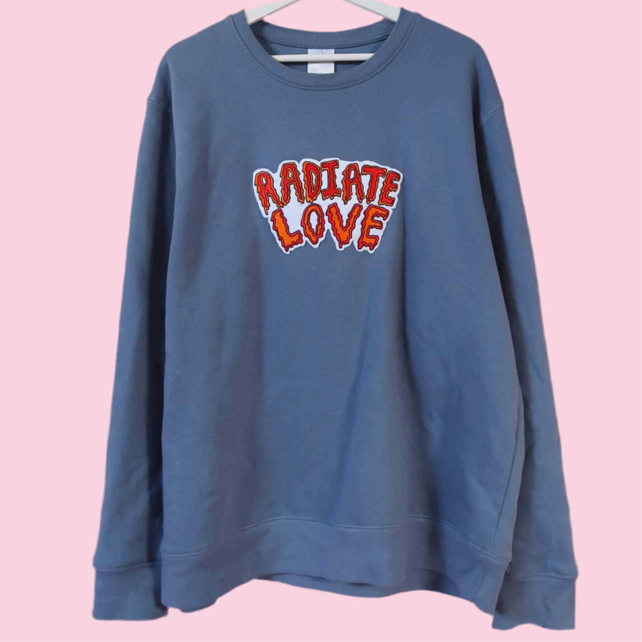 radiate love embroidered sweatshirt - dusky blue