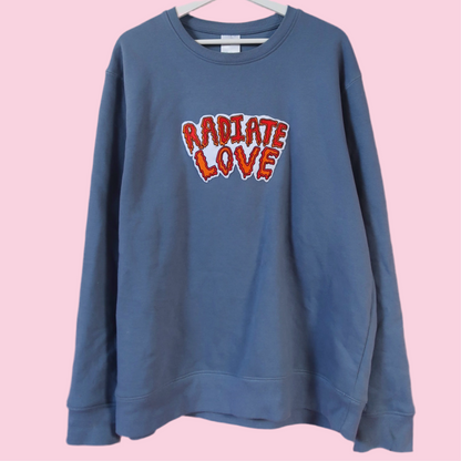 radiate love embroidered sweatshirt - dusky blue