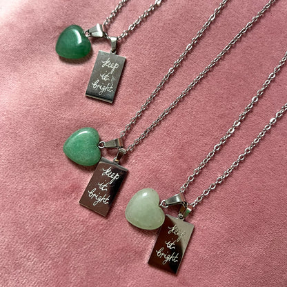 kind heart fierce mind brave spirit crystal necklaces
