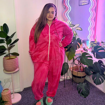 keep it bright tie dye onesie - pink