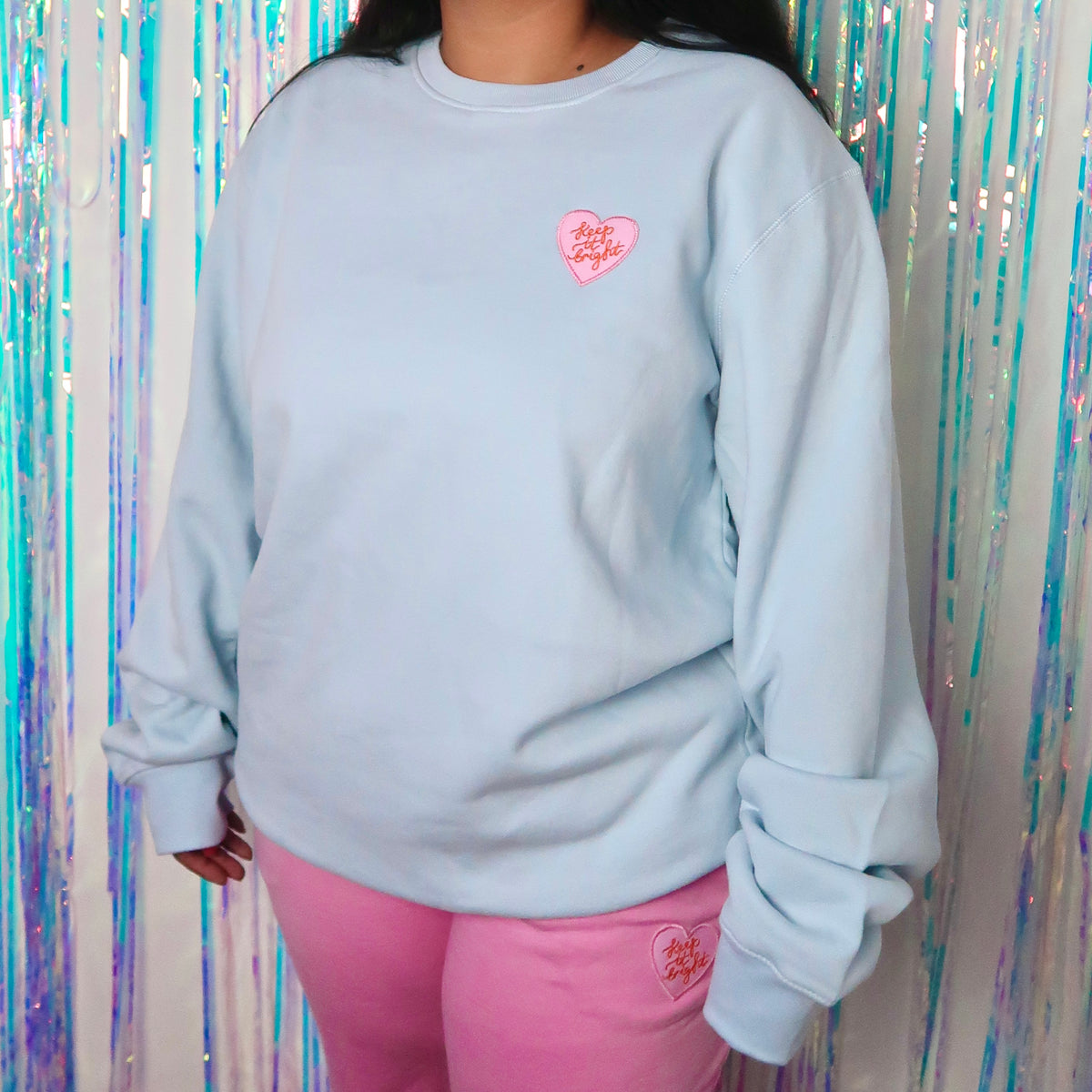 keep it bright embroidered sweatshirt - blue