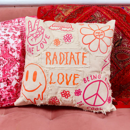 hippie heart cushion