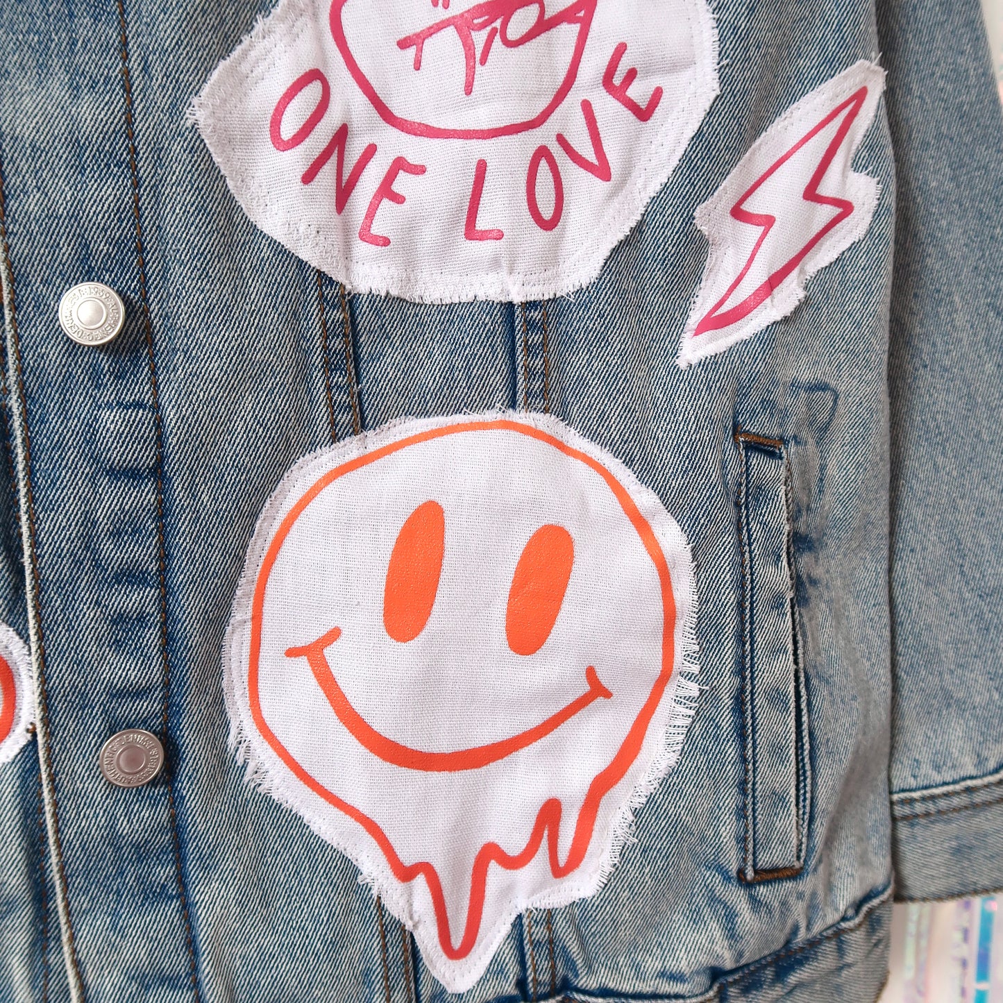 hippie heart denim jacket