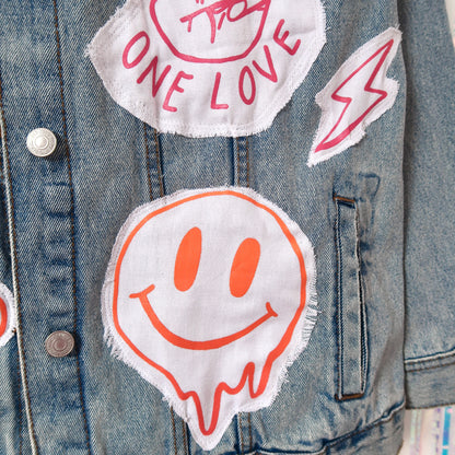 hippie heart denim jacket