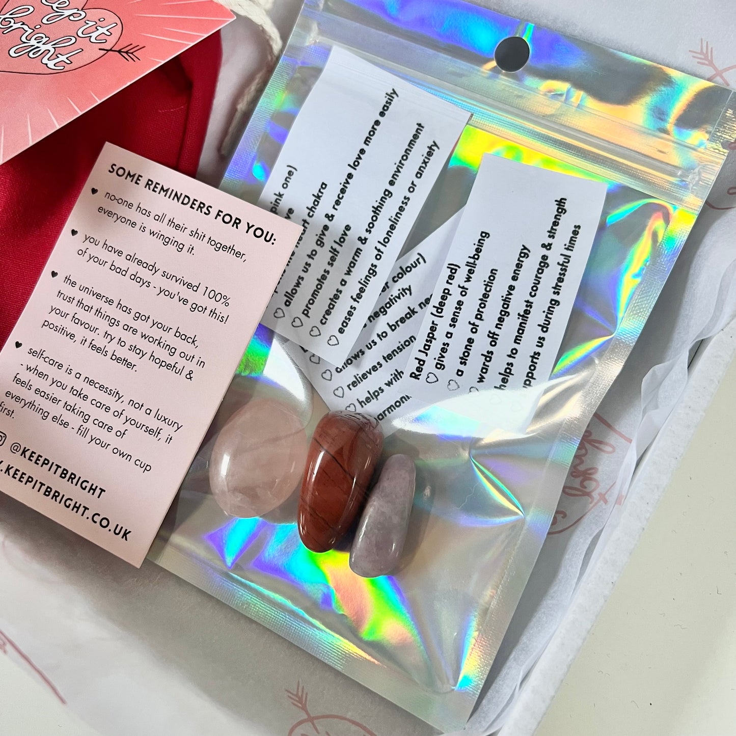 affirmation card & crystals set