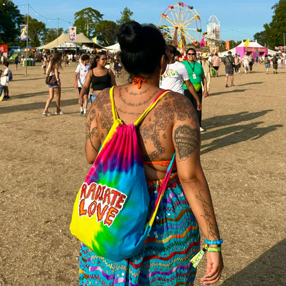 radiate love tie dye bag