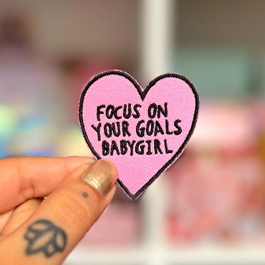 focus on your goals babygirl sew-on patch