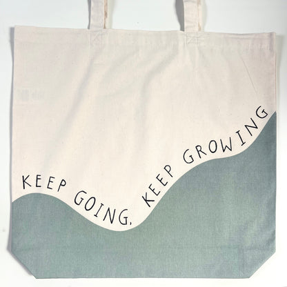 keep going, keep growing tote bag - green