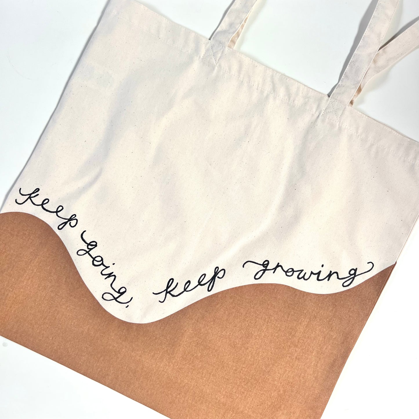 keep going, keep growing tote bag - tan