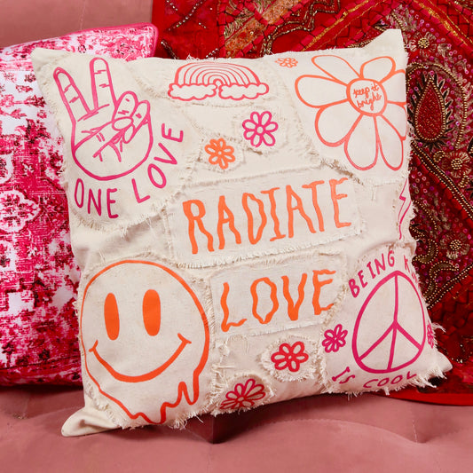 hippie heart cushion